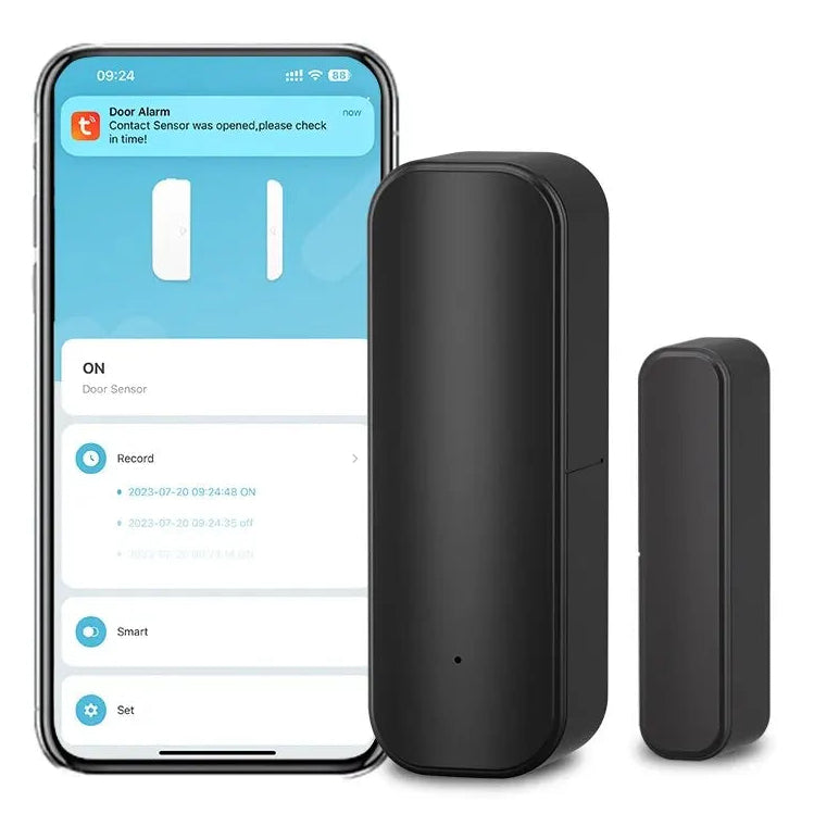 Tuya Wifi/Zigbee Door Window Sensor Smart Home Wireless Door Open Close Detectors APP Remote Alarm Work with Alexa Google Home